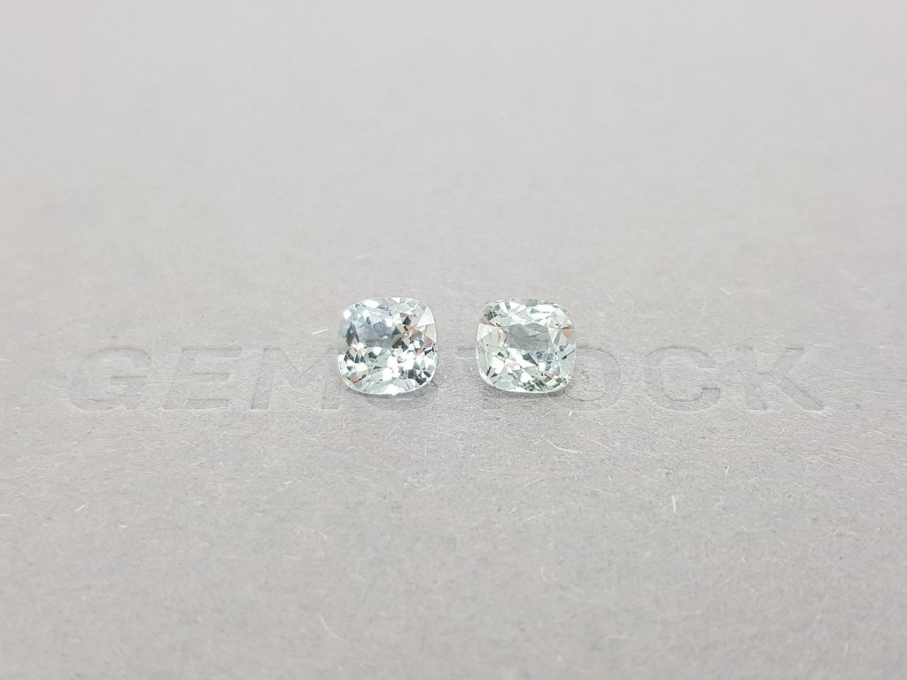 Pair of unheated cushion cut Burmese leucosapphires 3.16 ct Image №1