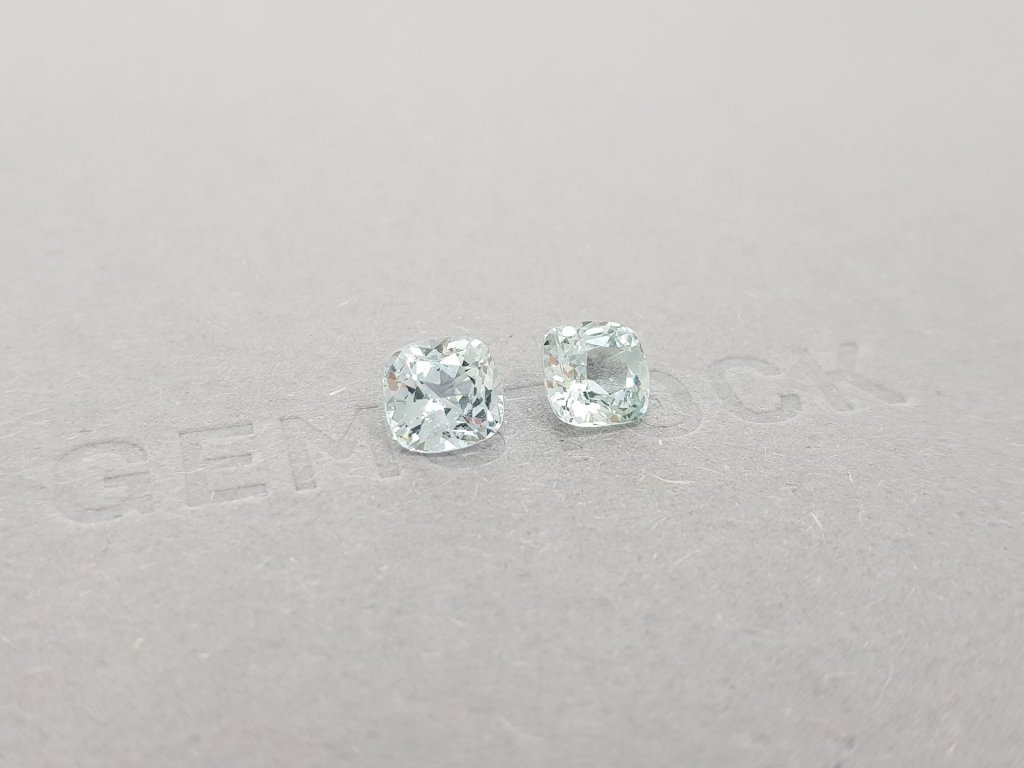 Pair of unheated cushion cut Burmese leucosapphires 3.16 ct Image №2