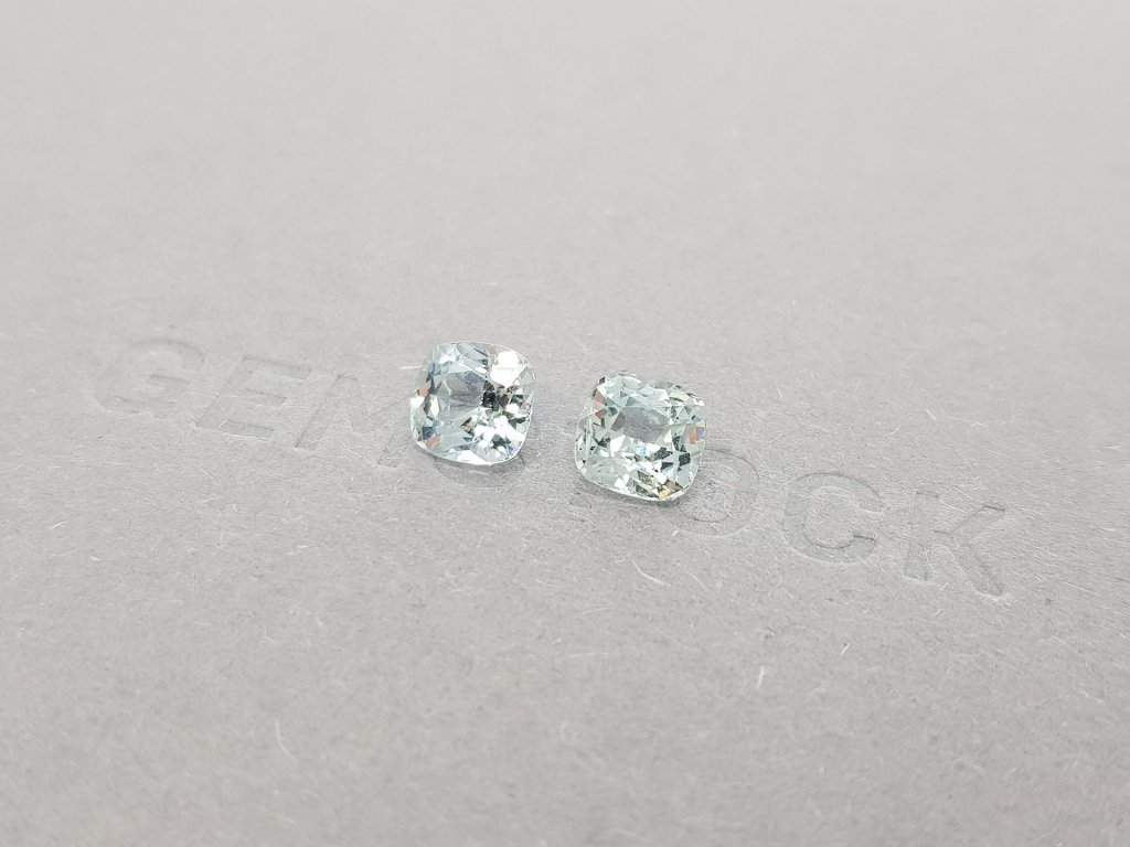 Pair of unheated cushion cut Burmese leucosapphires 3.16 ct Image №3