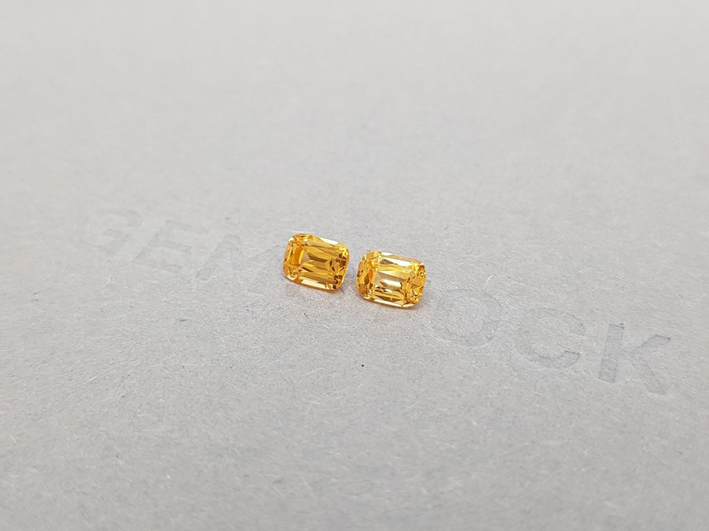 Pair of cushion cut spessartines 1.31 ct Image №3