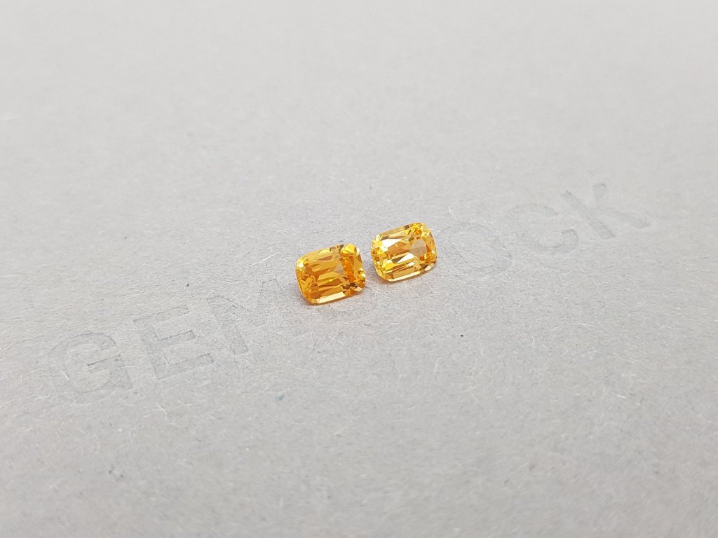 Pair of cushion cut spessartines 1.31 ct Image №2