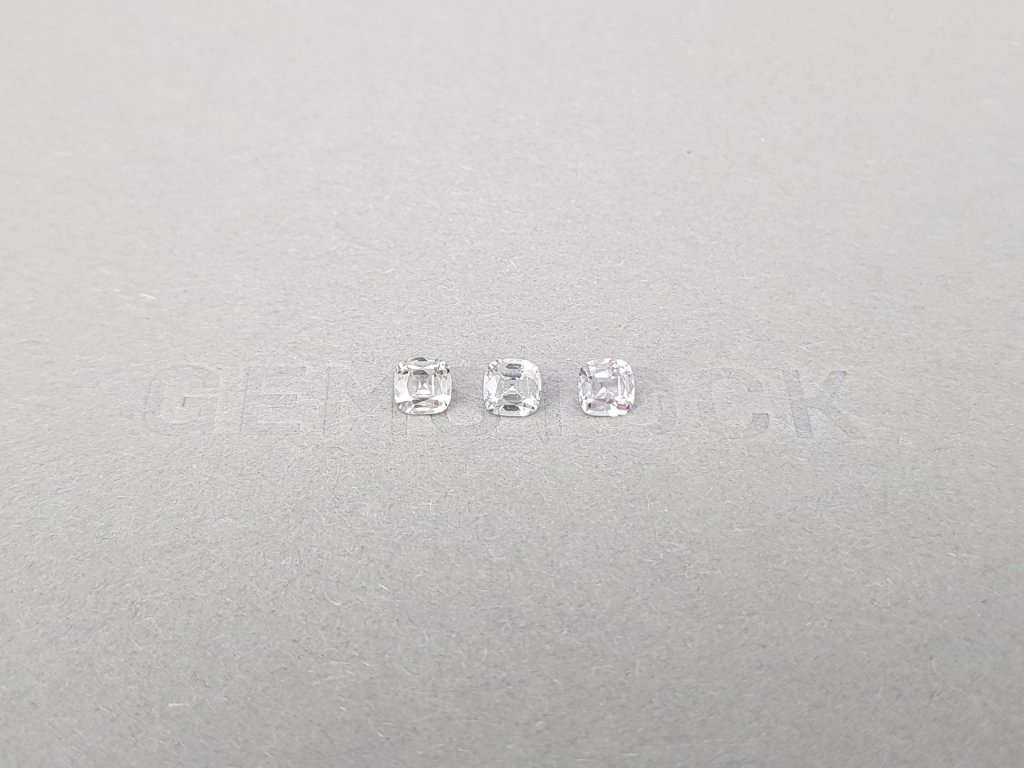 Set of colorless sapphires in cushion cut 1.03 ct, Sri Lanka Image №1