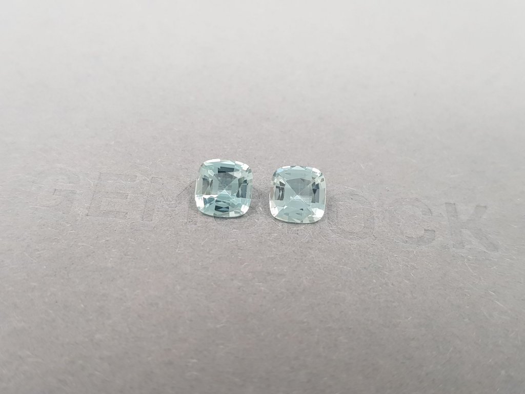 Pair of cushion cut aquamarines 1.55 ct, Madagascar Image №3