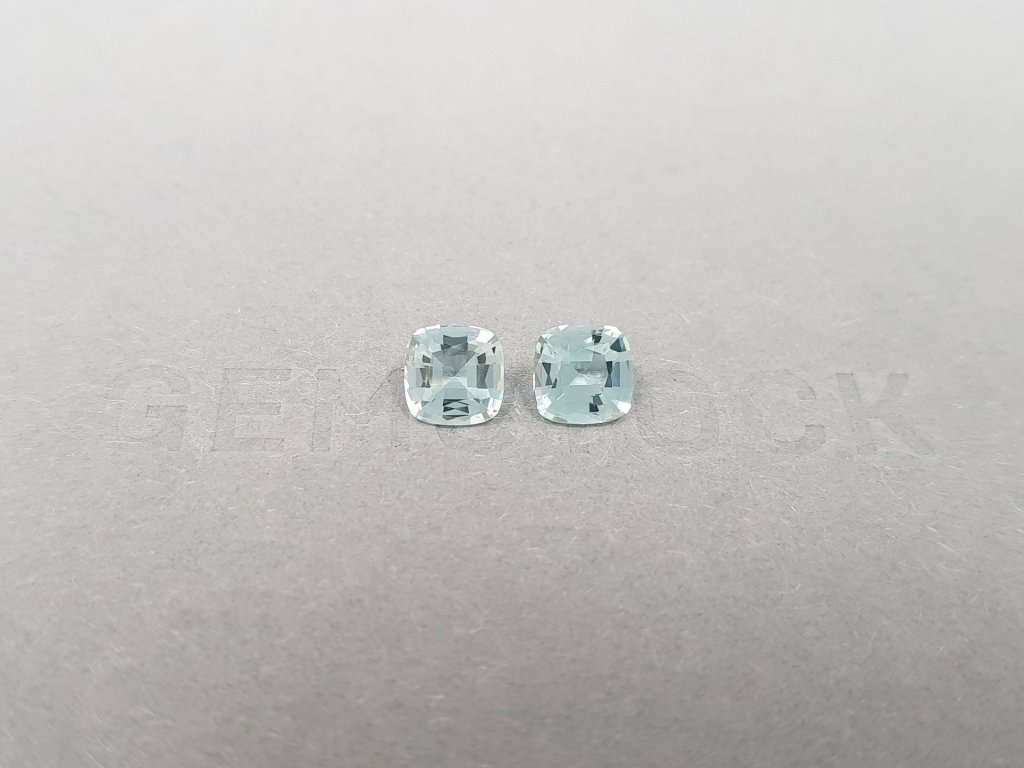Pair of cushion cut aquamarines 1.55 ct, Madagascar Image №1