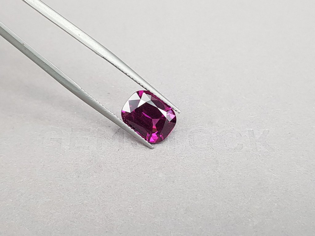Ring with rare Tanzanian rhodolite 5.18 ct  and diamonds in 18K white gold Image №7