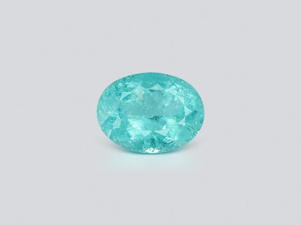 Large neon blue Paraiba tourmaline in oval cut 11.50 carats, Mozambique Image №1