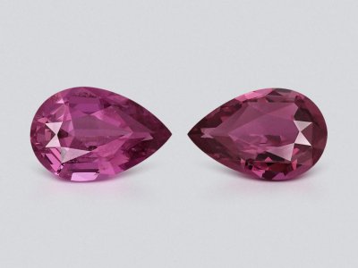 Pair of unheated purple sapphires pear cut 3.07 carats, Madagascar photo