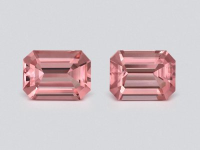 Pair of Baby pink rubellites in octagon cut 1.81 carats, Africa photo