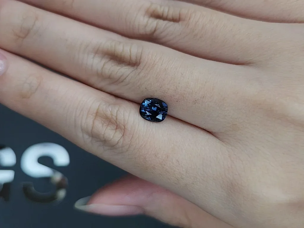 Blue spinel in cushion cut 1.44 carats, Tanzania Image №2