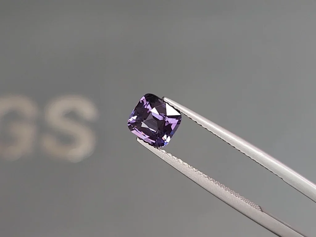 Purple spinel in сushion shape 1.60 carats, Tanzania Image №2