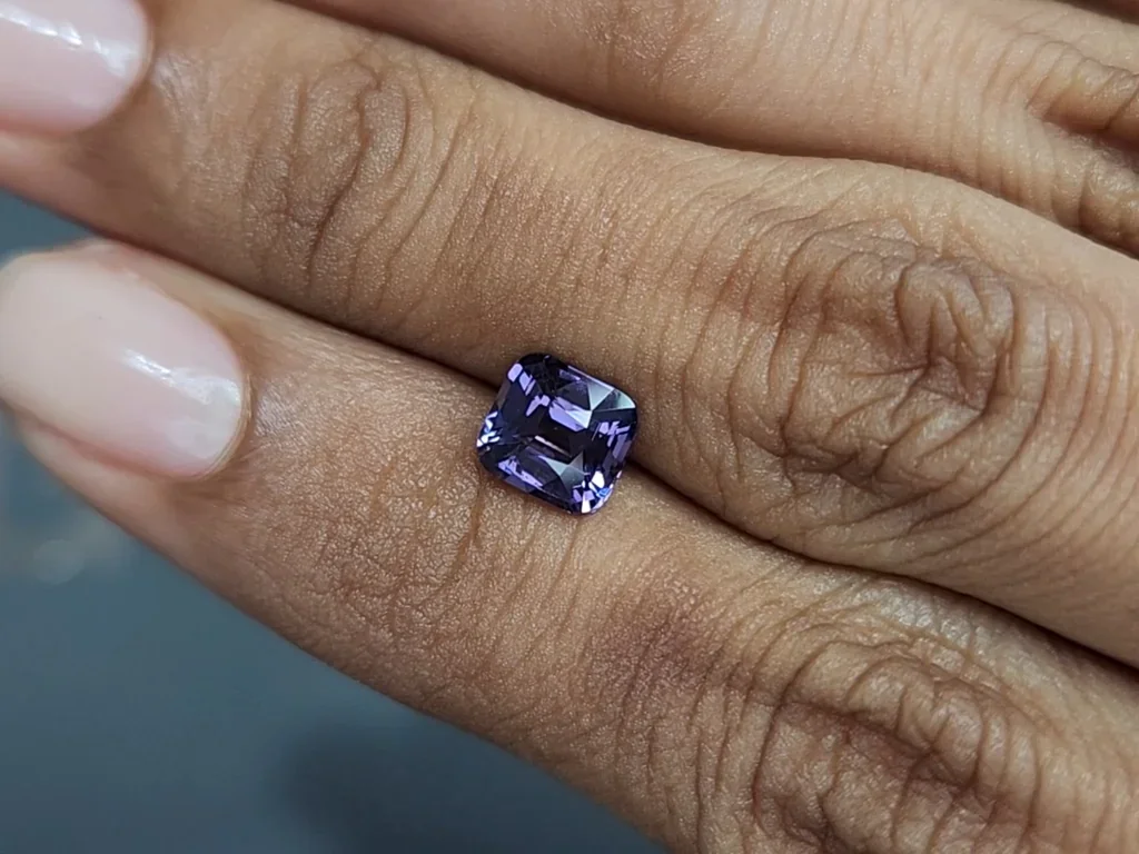 Purple spinel in сushion shape 1.60 carats, Tanzania Image №4