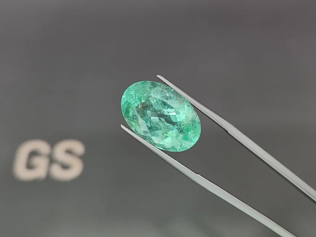 Neon green tourmaline Paraiba oval cut 15.92 carats, Mozambique Image №3