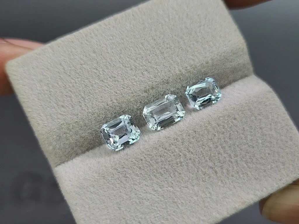 Set of aquamarines octagon cut 2.18 carats, Madagascar Image №4