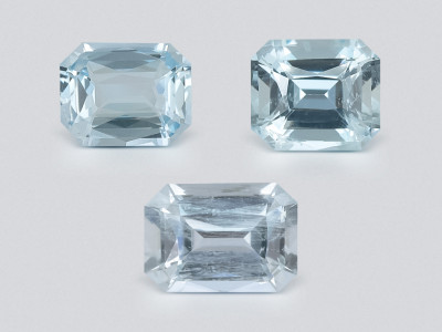 Set of aquamarines octagon cut 2.18 carats, Madagascar photo