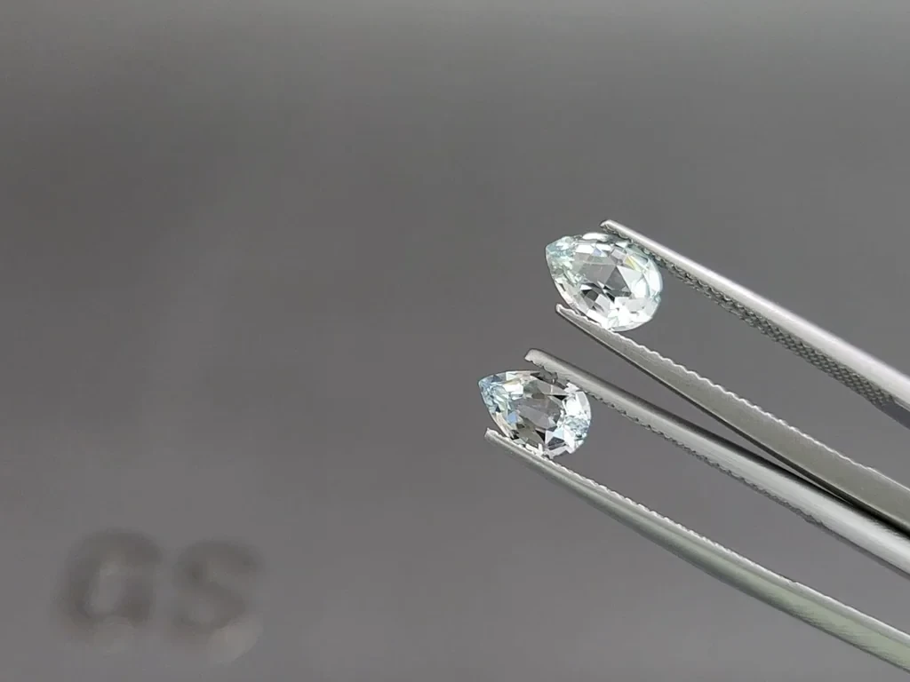 Set of aquamarines in pear cut 2.91 carats, Madagascar Image №3