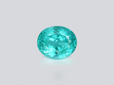 Investment grade neon bluish green Paraíba tourmaline oval cut 5.82 carats, Mozambique photo