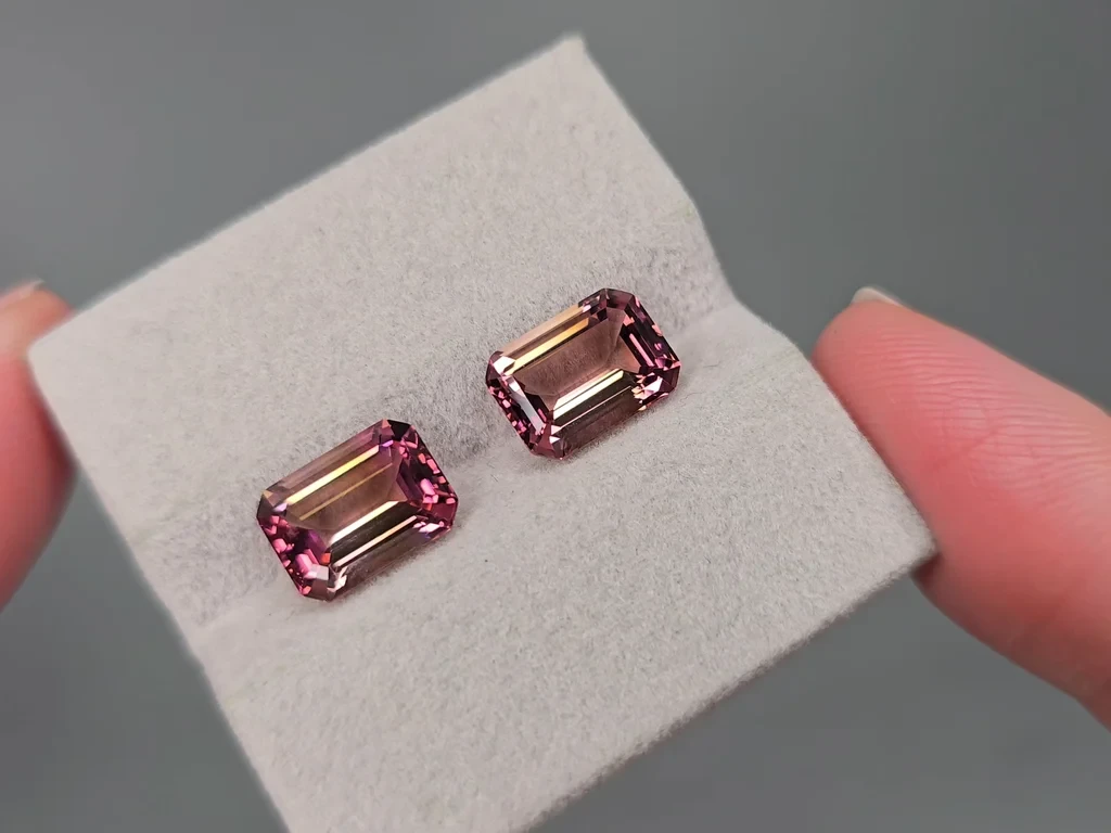 Pair of pink tourmalines octagon cut 7.83 carats, Afghanistan Image №4