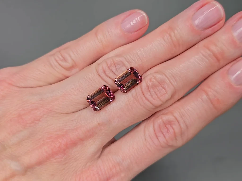 Pair of pink tourmalines octagon cut 7.83 carats, Afghanistan Image №2