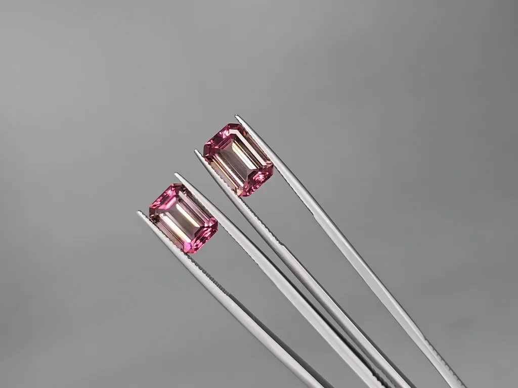 Pair of pink tourmalines octagon cut 7.83 carats, Afghanistan Image №3