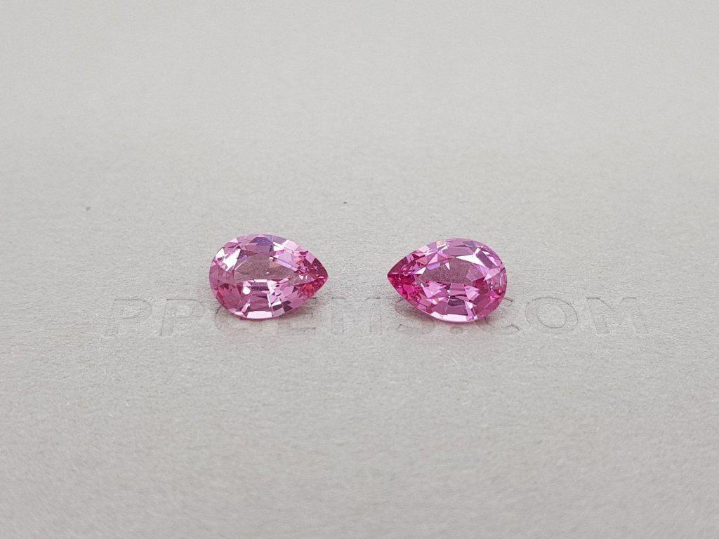 Pair of pale pink spinels, pear cut 3.00 ct, Pamir Image №1