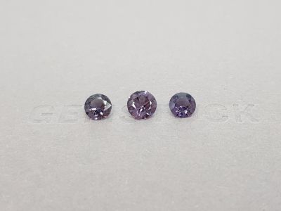Set of gray-purple spinel in round cut 2.29 ct, Vietnam photo