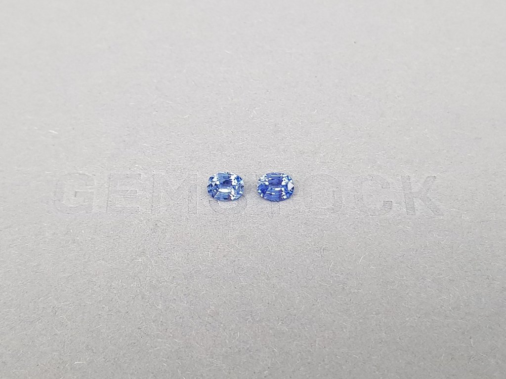 Pair of oval cut Cornflower sapphires 0.71 ct, Sri Lanka Image №1