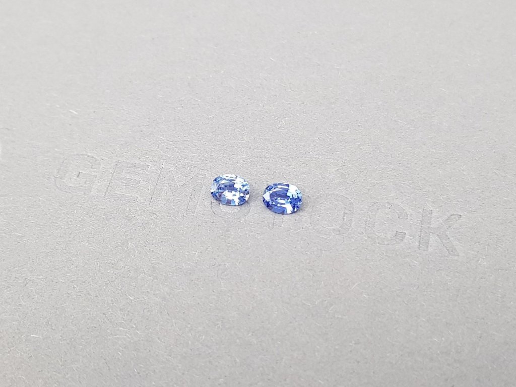 Pair of oval cut Cornflower sapphires 0.71 ct, Sri Lanka Image №3