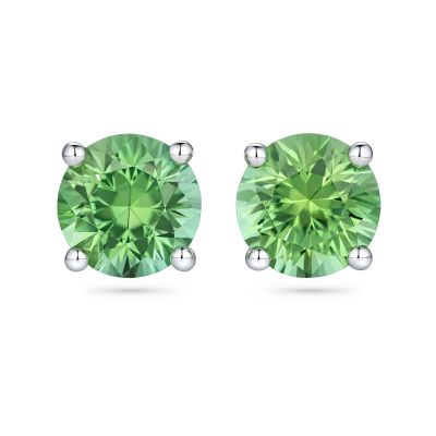 Mint tourmaline earrings 2.92 ct in 18K white gold photo