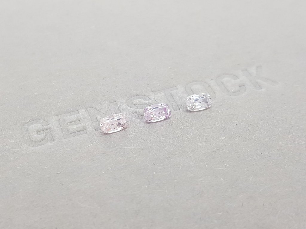 Set of unheated cushion cut pink sapphires 1.10 carats Image №3