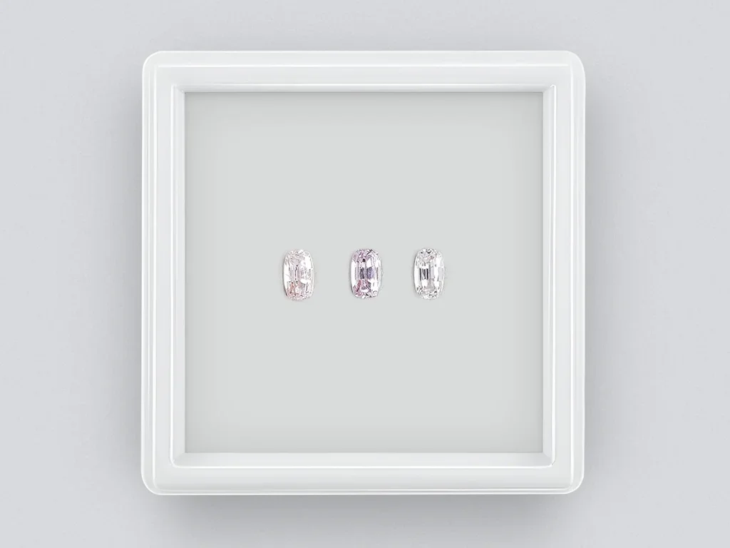 Set of unheated cushion cut pink sapphires 1.10 carats Image №1
