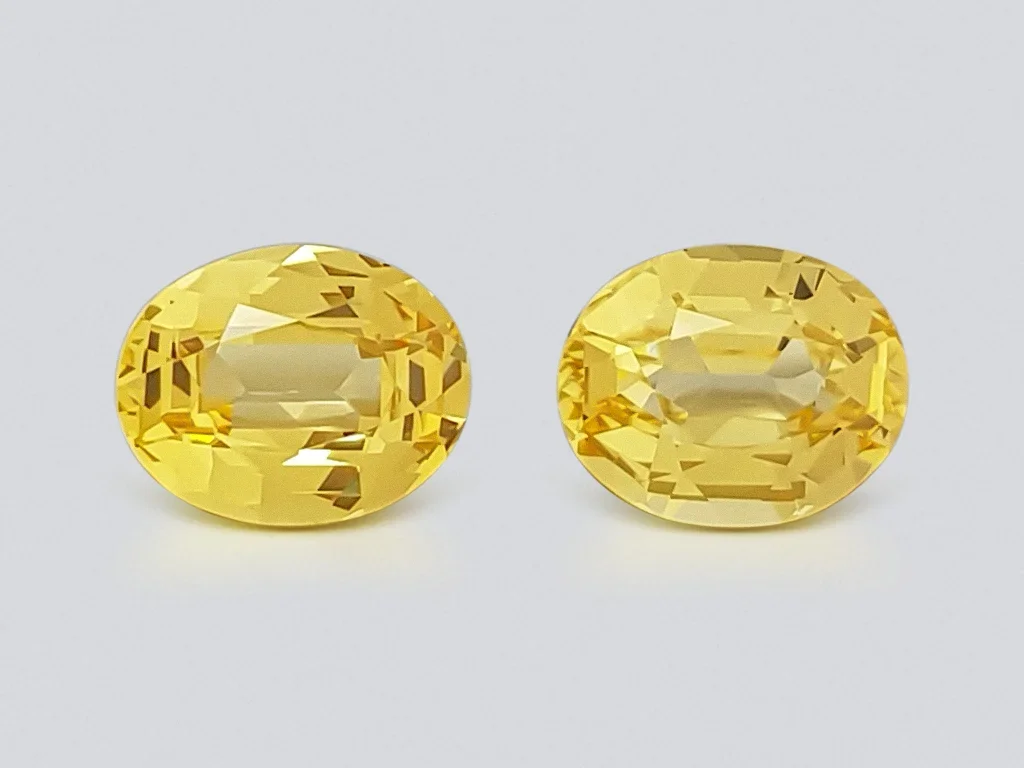 Pair of Vivid Yellow oval cut sapphires 2.98 carats, Madagascar Image №1