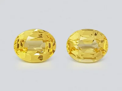 Pair of Vivid Yellow oval cut sapphires 2.98 carats, Madagascar photo