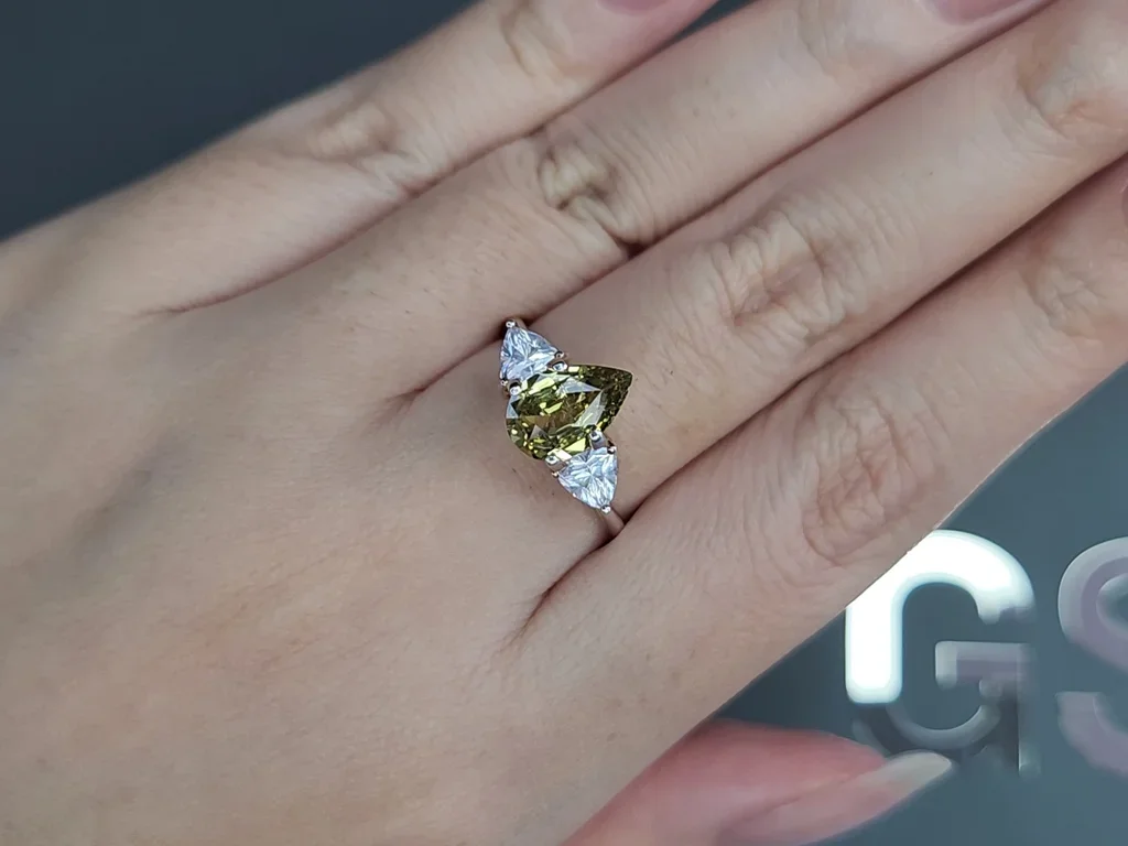 Unheated green sapphire pear cut 1.53 carats, Madagascar Image №5