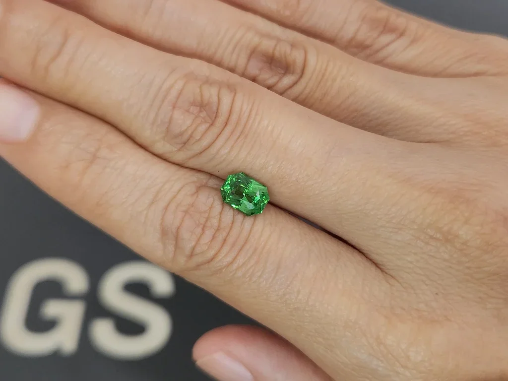 Garnet tsavorite radiant cut 1.27 carats, Kenya Image №2