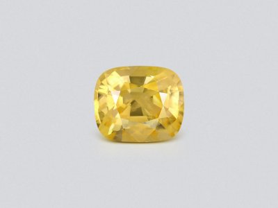 Unheated Vivid Yellow sapphire in cushion cut 1.71 carats, Sri Lanka photo