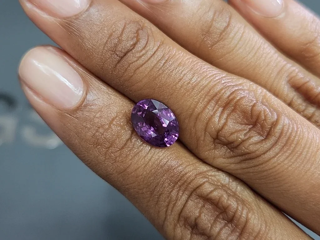 Unheated sapphire Vivid purple oval cut 3.57 carats, Sri Lanka Image №2