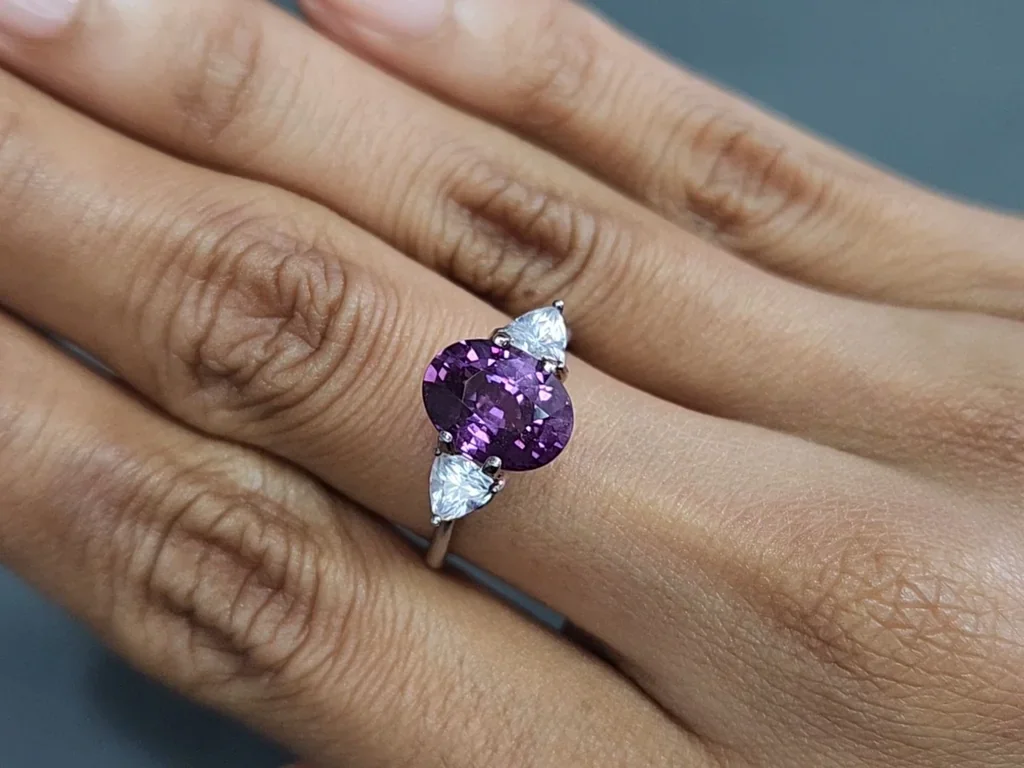 Unheated sapphire Vivid purple oval cut 3.57 carats, Sri Lanka Image №5
