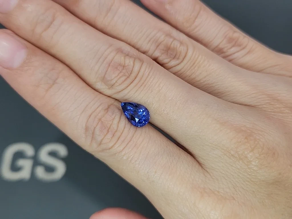 Sapphire Cornflower Blue pear cut 2.54 carats, Sri Lanka Image №2