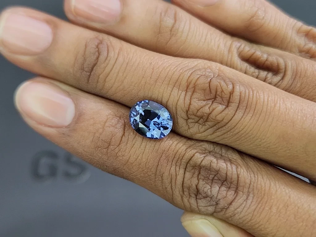 Blue spinel oval cut 3.35 carats, Tanzania Image №2