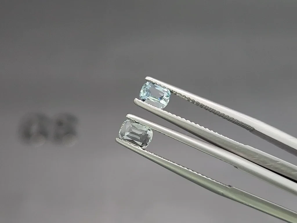 Set of aquamarines cushion cut 1.48 carats, Madagascar Image №4