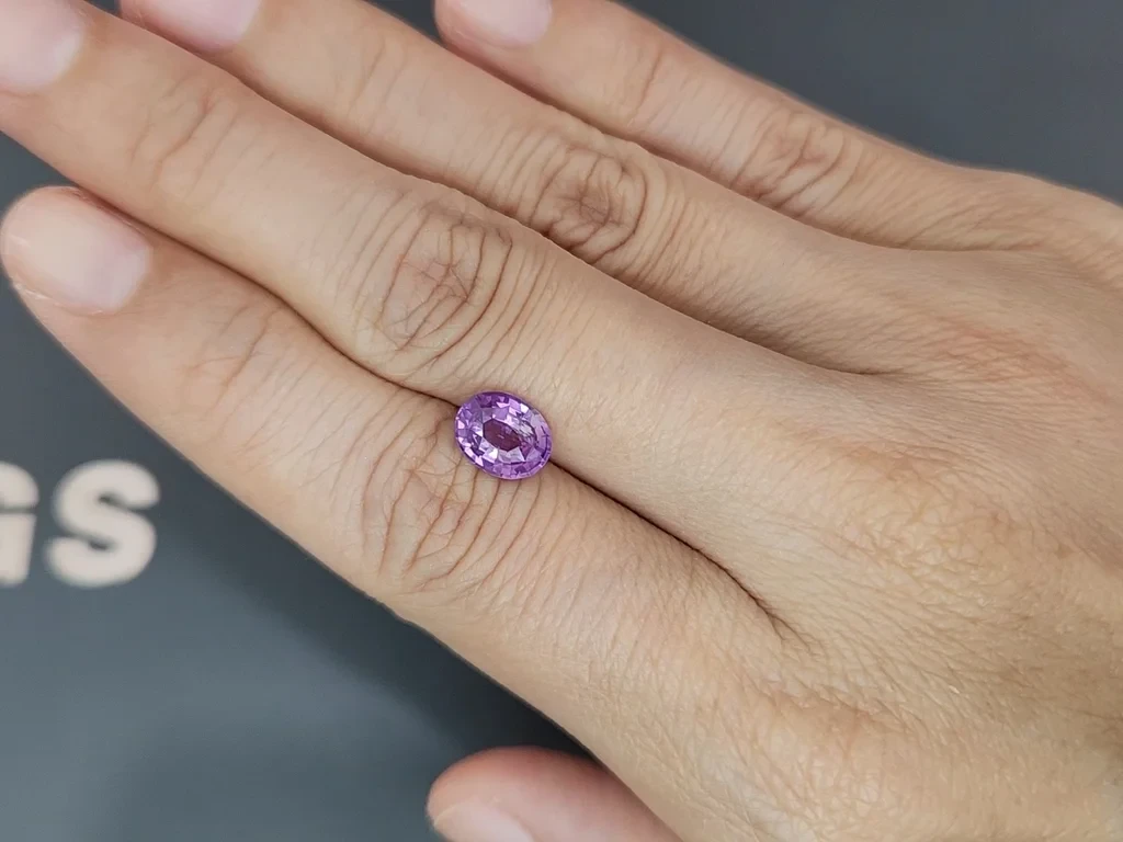 Unheated sapphire soft violet oval 2.01 carats Sri Lanka Image №2
