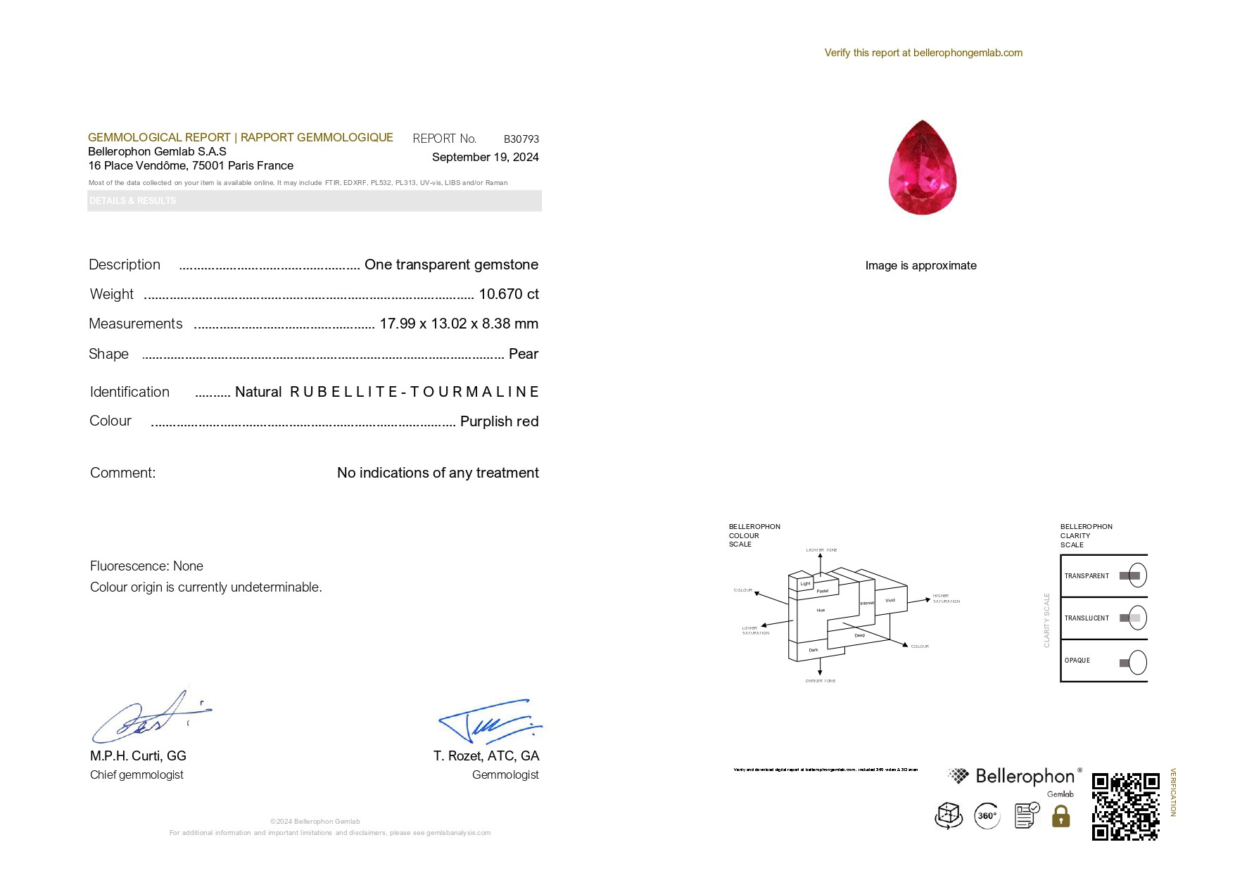Tourmaline rubellite pear shaped 10.67 carats, Africa Image №7