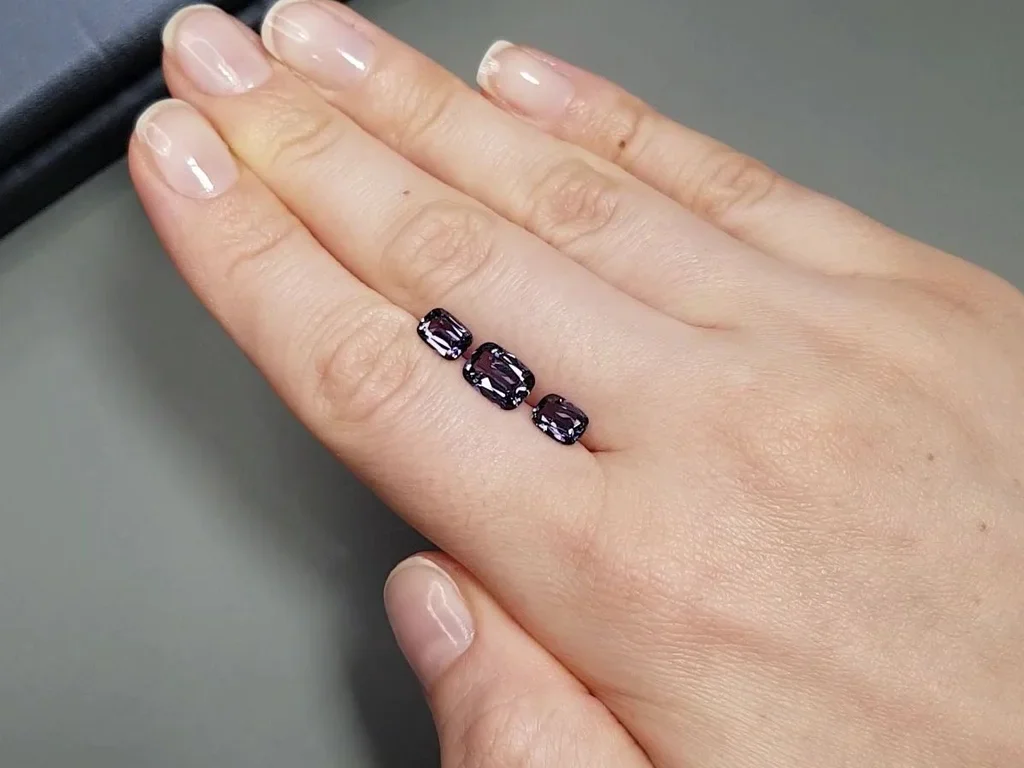 Set of blue-purple spinel from Tanzania 3.60 ct Image №2
