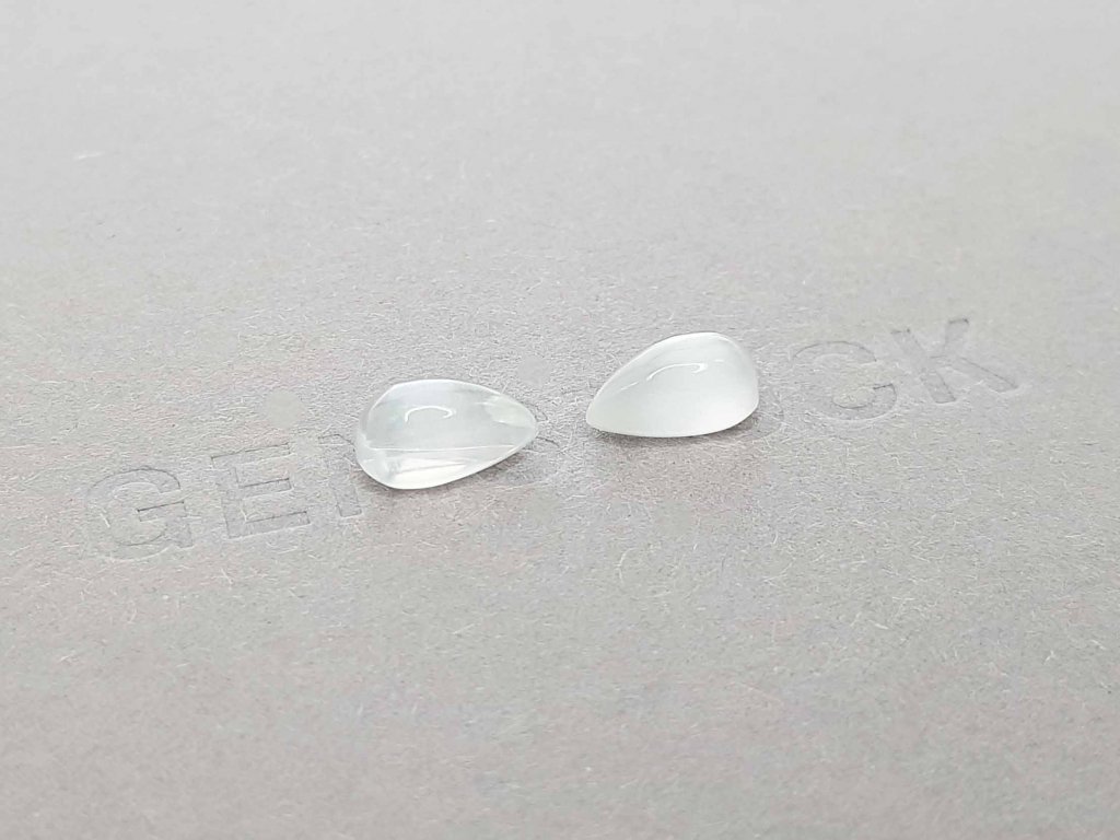 Pair of pear cut moonstones from Burma 3.45 ct Image №2