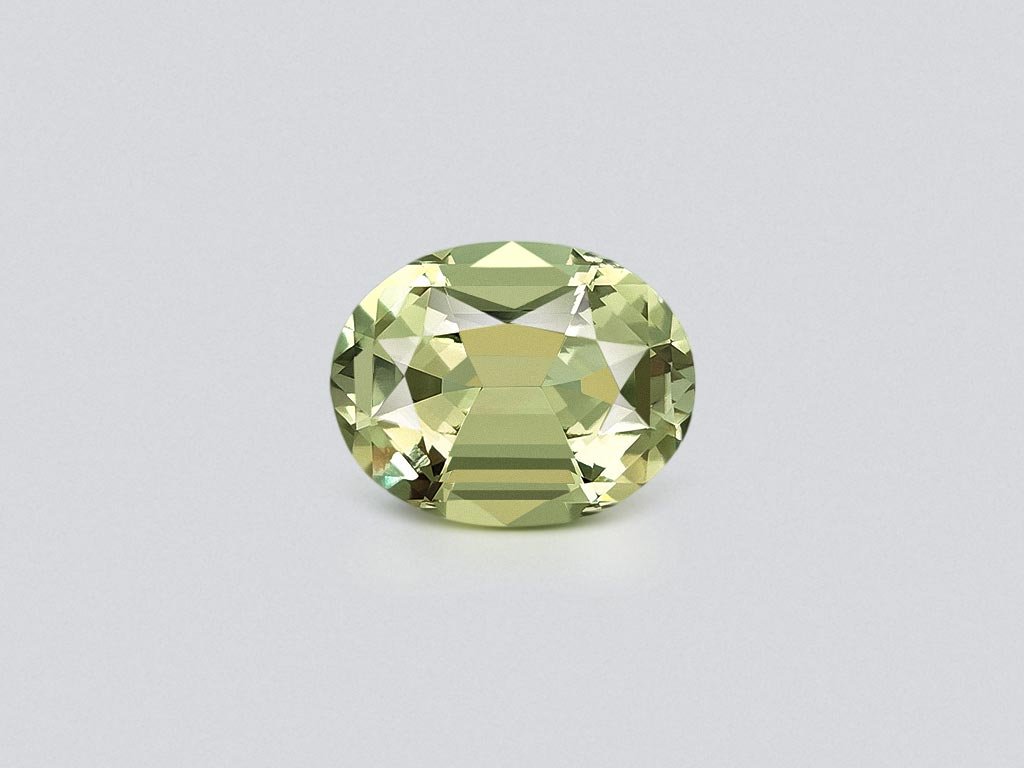 Green prasiolite (green quartz) precision cut oval 7.87 carats, Africa Image №1