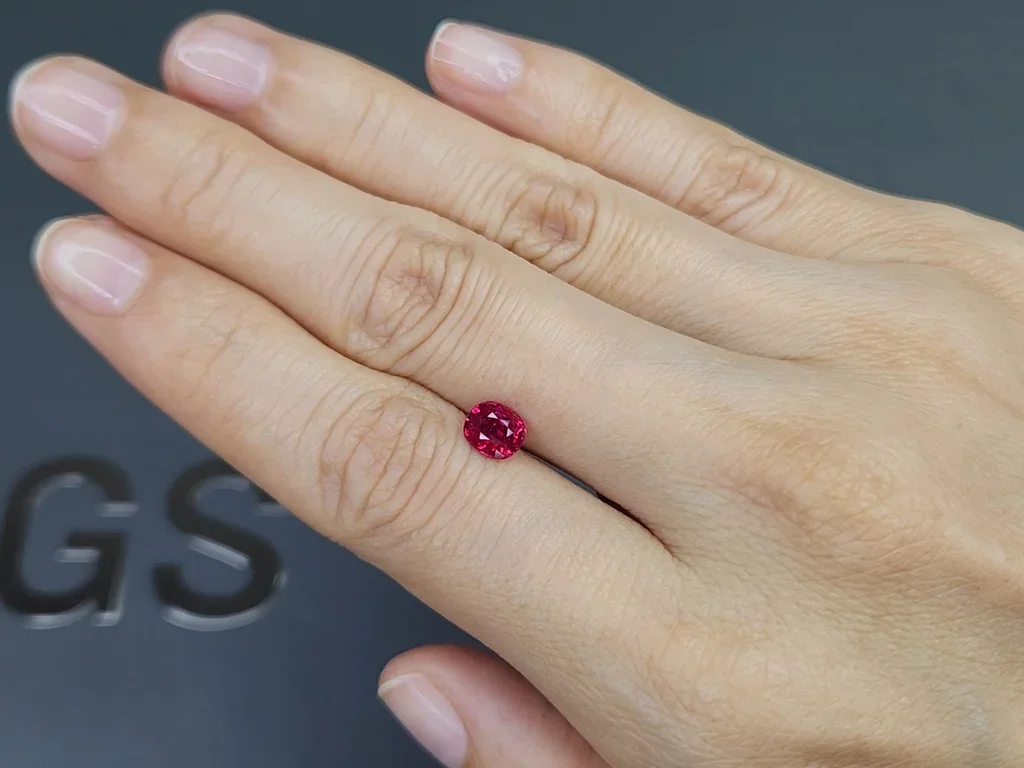 Unheated Pigeon's Blood red ruby in cushion cut 1.02 carats, Mozambique  Image №2
