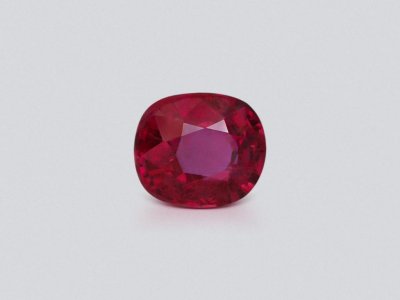 Unheated Pigeon's Blood red ruby in cushion cut 1.02 carats, Mozambique  photo