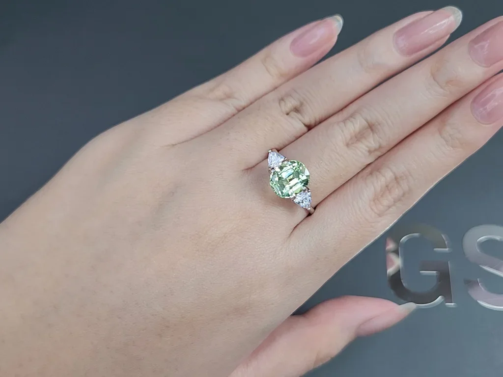 Mint tourmaline in oval cut 3.62 carats, Africa Image №5
