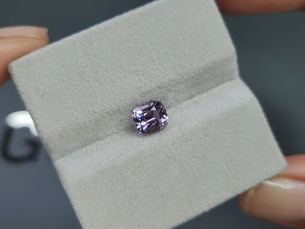 Purple spinel cushion cut 1.52 carats, Tanzania Image №4