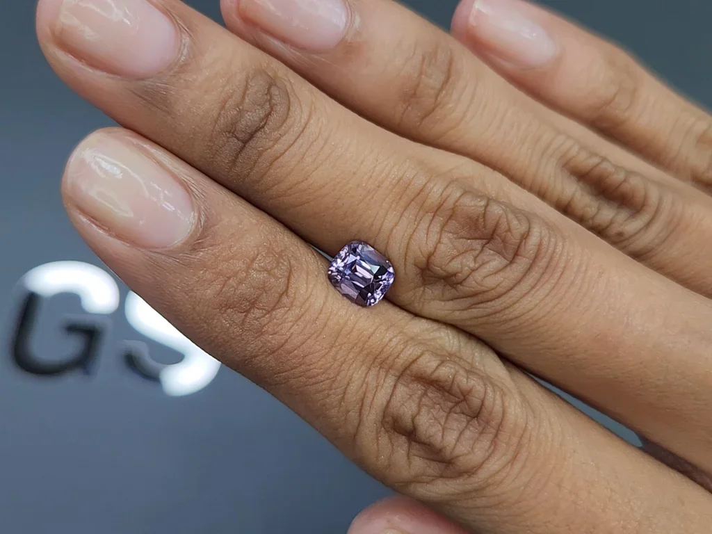 Purple spinel cushion cut 1.52 carats, Tanzania Image №2